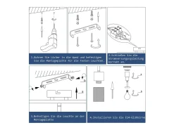 NETTLIFE Foco de techo de madera E14, lámpara de techo orientable 350°, foco de pared sin bombilla