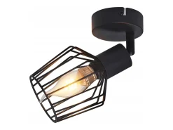 NETTLIFE Foco de Techo E14 - Metal, Lámpara de Pasillo Industrial Giratoria 350°, Aplique de Pared para Pasillo y Sala de Estar, Negro