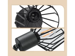 NETTLIFE Foco de Techo E14 - Metal, Lámpara de Pasillo Industrial Giratoria 350°, Aplique de Pared para Pasillo y Sala de Estar, Negro
