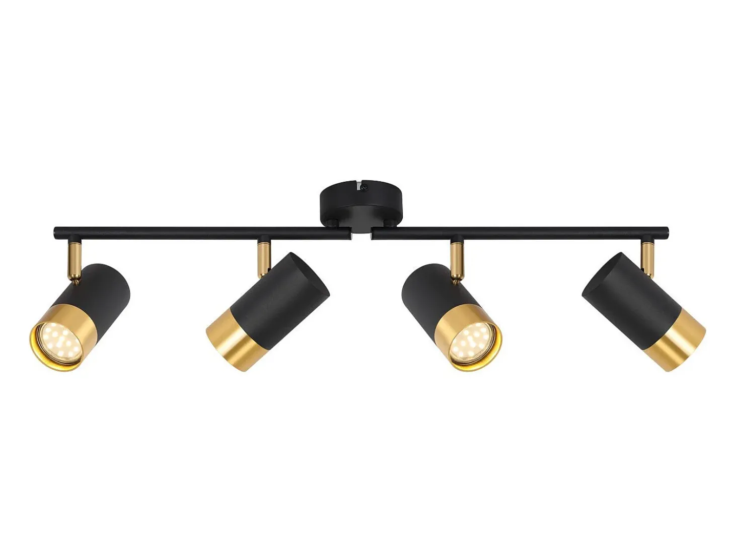 NETTLIFE Foco de techo GU10 Lámpara de pasillo Negro Dorado 350° Ajustable Vintage