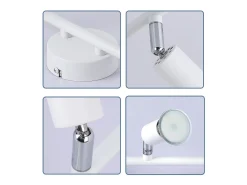 NETTLIFE Foco de techo LED de 3 bombillas - Foco de techo interior GU10 blanco cálido moderno