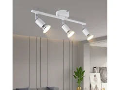 NETTLIFE Foco de techo LED de 3 bombillas - Foco de techo interior GU10 blanco cálido moderno