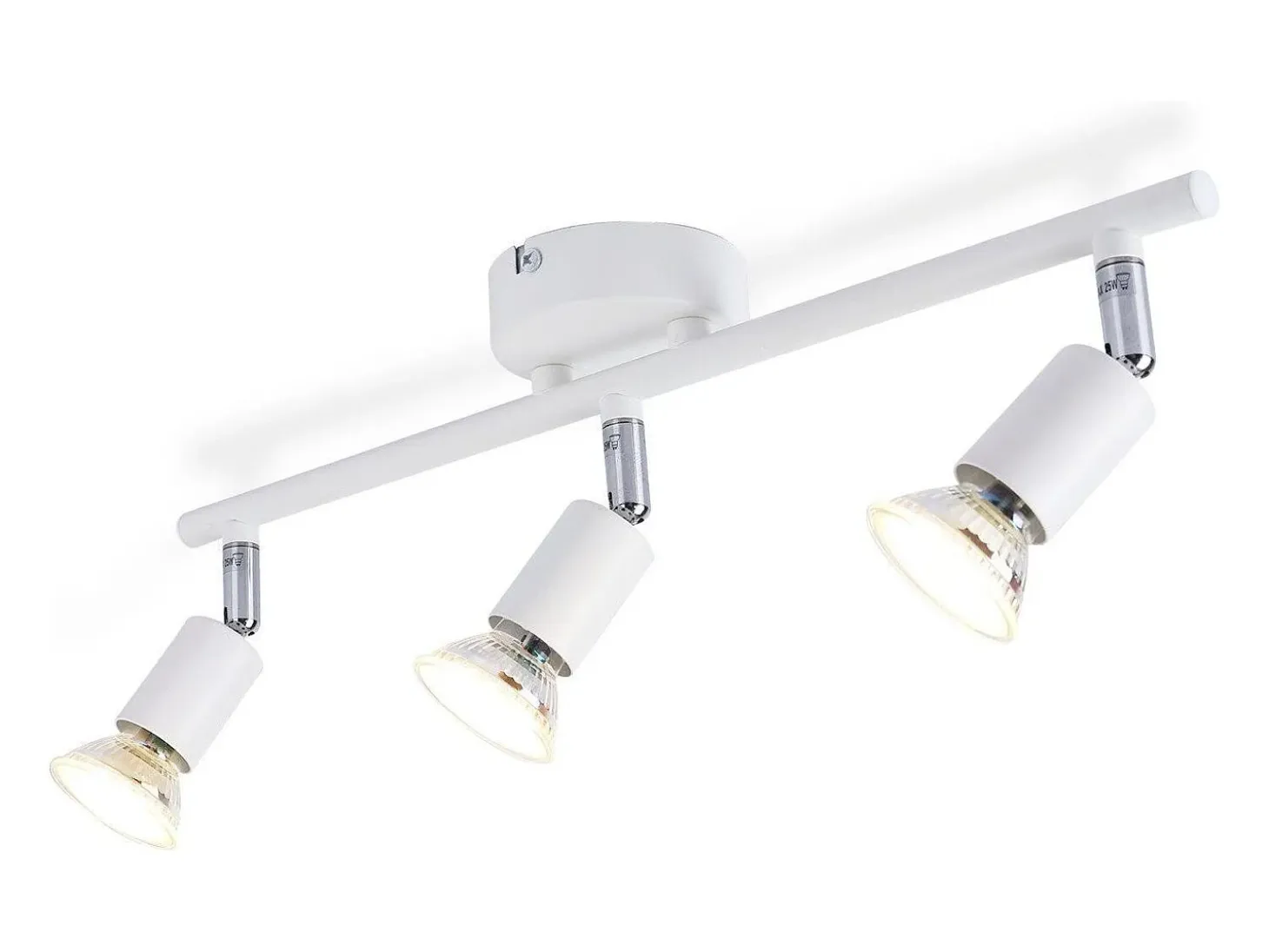 NETTLIFE Foco de techo LED de 3 bombillas - Foco de techo interior GU10 blanco cálido moderno