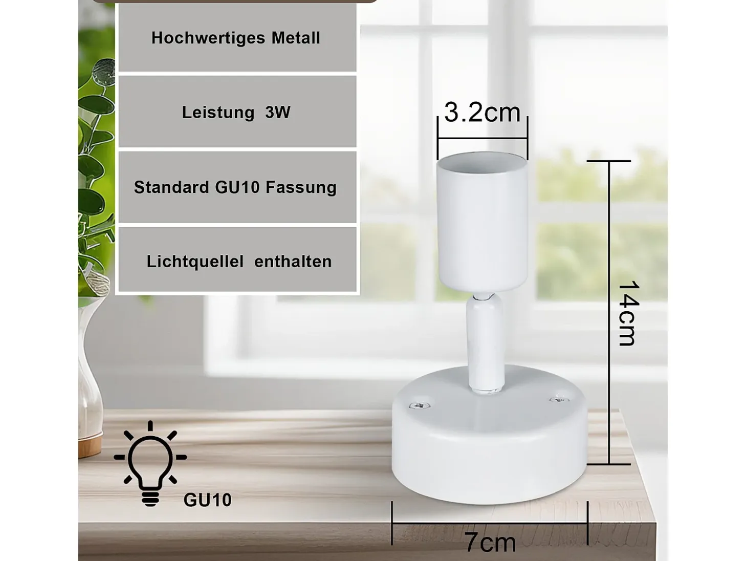 NETTLIFE Foco de techo LED orientable GU10 1 llama Focos de techo Salón industrial orientable