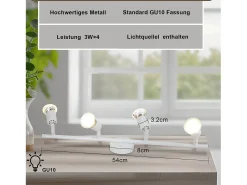 NETTLIFE Foco de techo LED regulable GU10 4 focos de techo con llamas ajustables para sala de estar industrial
