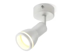 NETTLIFE Foco de techo LED de 1 bombilla blanca, plafonero orientable para salón, lámpara GU10 moderna.