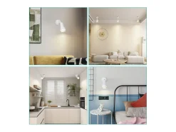 NETTLIFE Foco de techo LED de 1 bombilla blanca, plafonero orientable para salón, lámpara GU10 moderna.