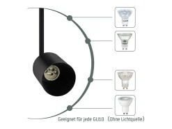 NETTLIFE Foco de techo, lámpara de techo negra, 3 bombillas LED GU10 orientables 350°