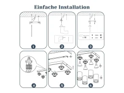 NETTLIFE Foco de techo negro, 4 bombillas, foco moderno GU10, focos orientables para interiores, de metal.