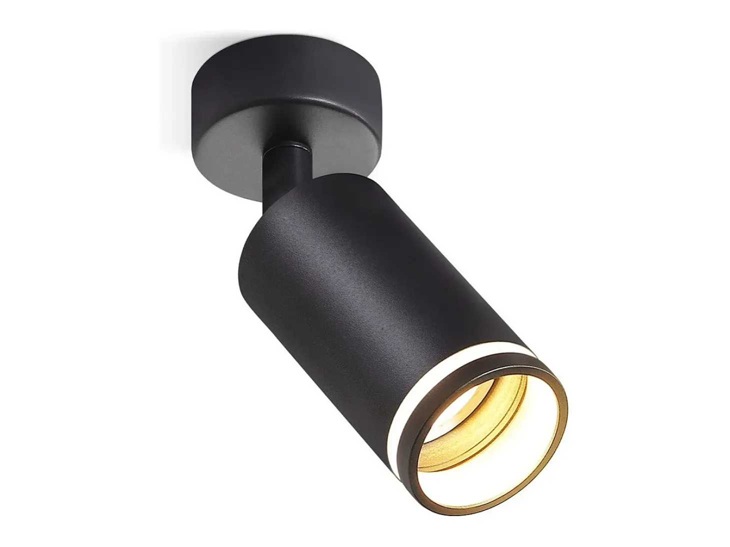 NETTLIFE Foco de techo negro, 1 bombilla de techo moderna foco GU10, focos orientables para interior, de metal.