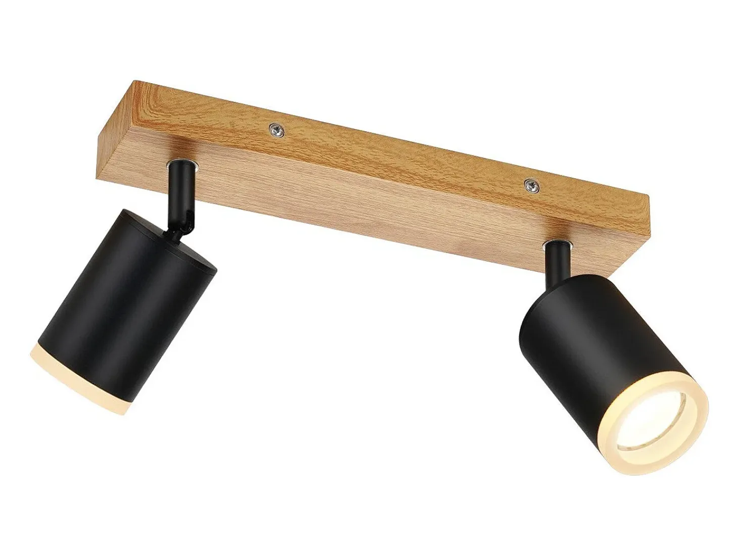 NETTLIFE Foco de techo negro GU10 Foco de pared de madera giratorio sin bombilla 350°