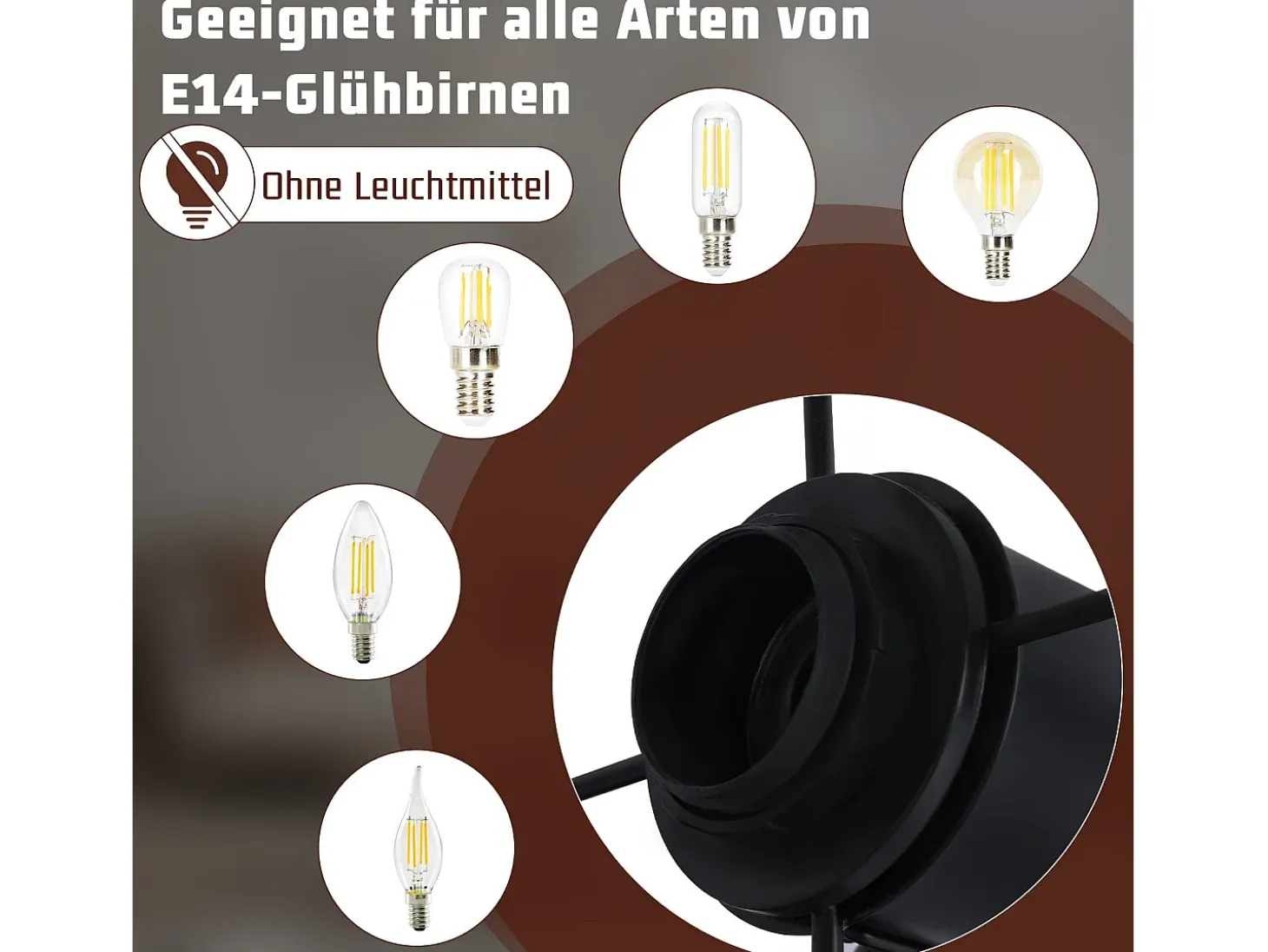 NETTLIFE Foco de techo negro E14 ajustable 350° Lámpara de techo vintage de metal para sala de estar