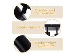 NETTLIFE Foco de techo para sala de estar, 2 bombillas, GU10, color negro, giratorio, moderno, para dormitorio, cocina