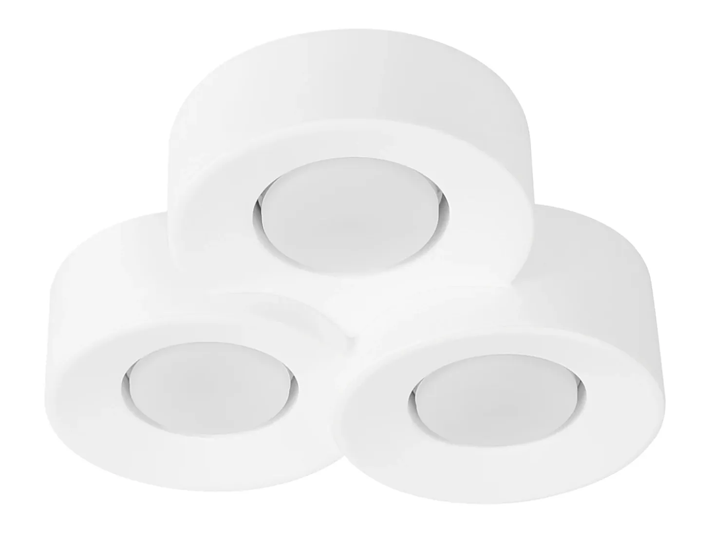 NETTLIFE Foco de techo para montaje en superficie, blanco, moderno, para pasillo, 3 llamas, Gx53, máx. 10 W