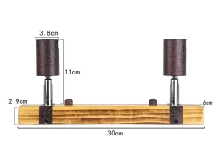 NETTLIFE Foco de techo retro 2 lámparas regulables con viga de madera, LED orientable, intercambiable
