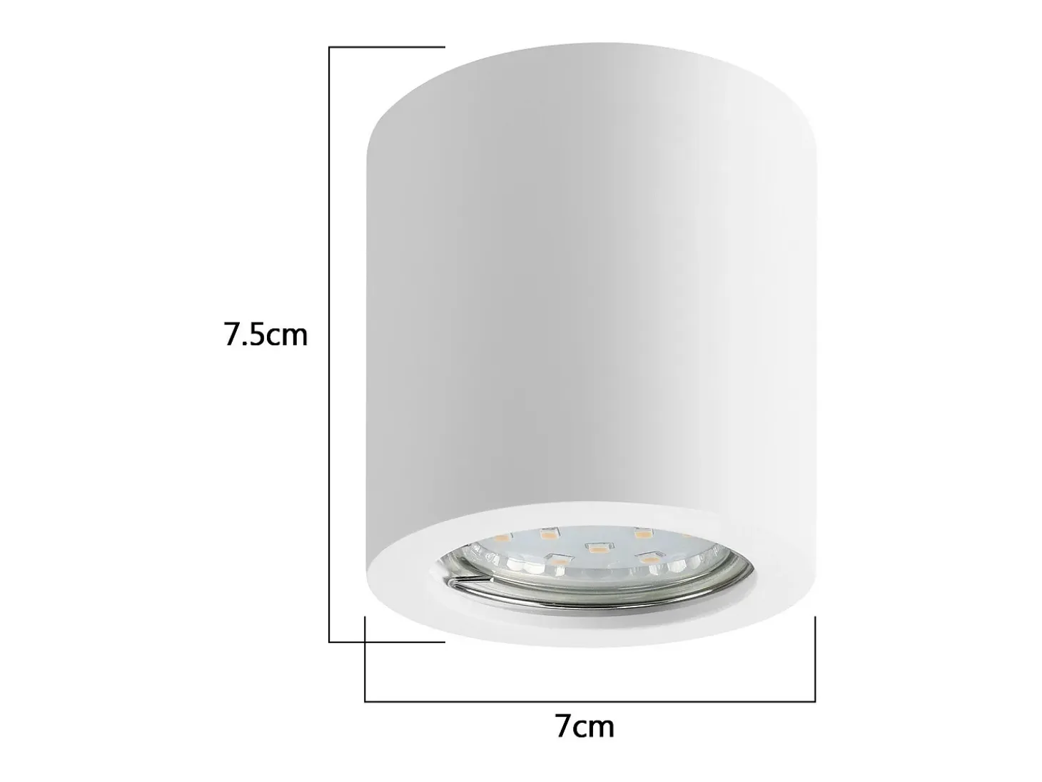 NETTLIFE Foco de techo redondo blanco Gu10 de 40 W, montaje en superficie, moderno, de yeso