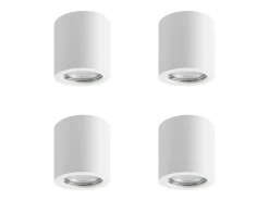 NETTLIFE Foco de techo redondo blanco Gu10 de 40 W, montaje en superficie, moderno, de yeso