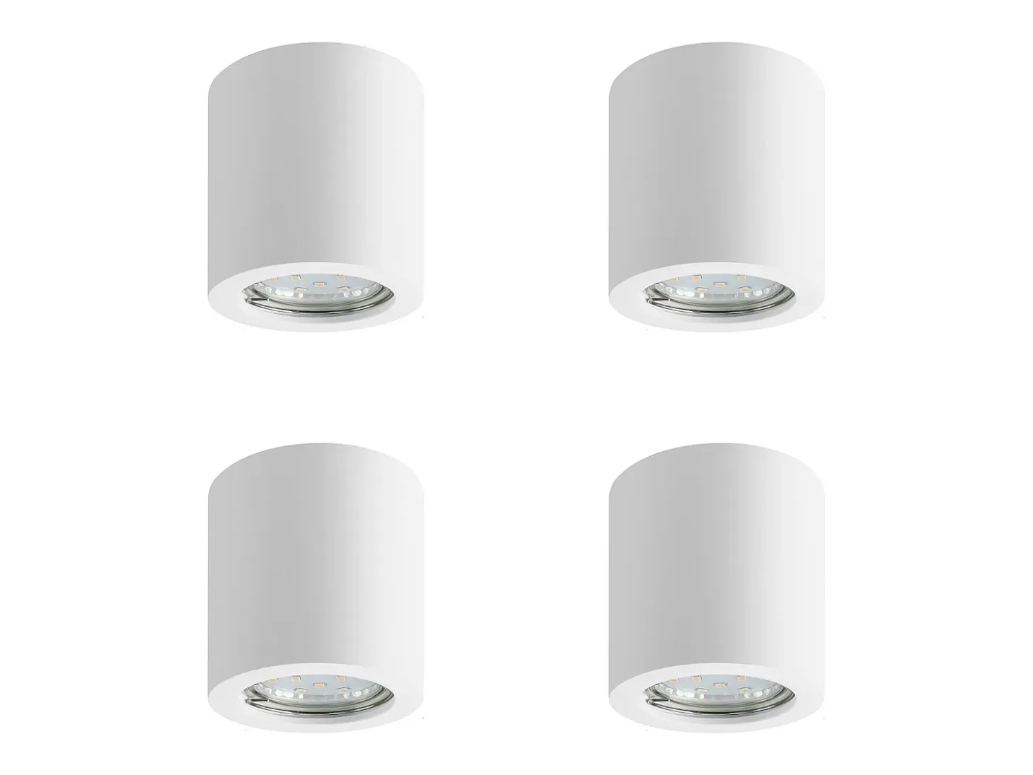 NETTLIFE Foco de techo redondo blanco Gu10 de 40 W, montaje en superficie, moderno, de yeso