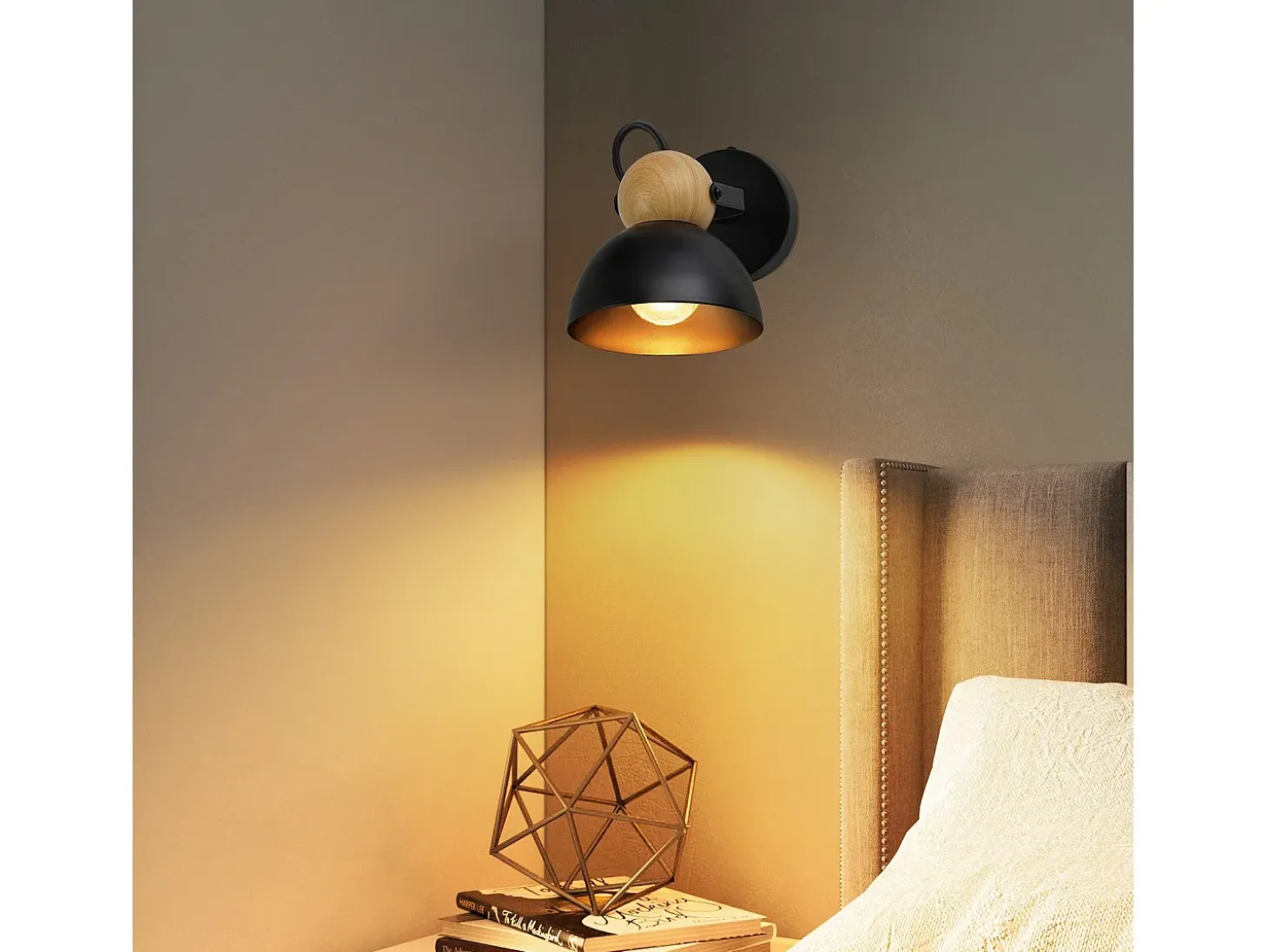 NETTLIFE Foco de techo vintage negro E27 ajustable a 350° Retro Entrada Sala de estar Dormitorio