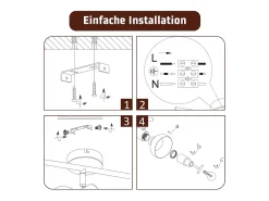 NETTLIFE Foco de techo vintage E14 Lámpara de interior industrial ajustable Pantalla de hierro sin bombilla