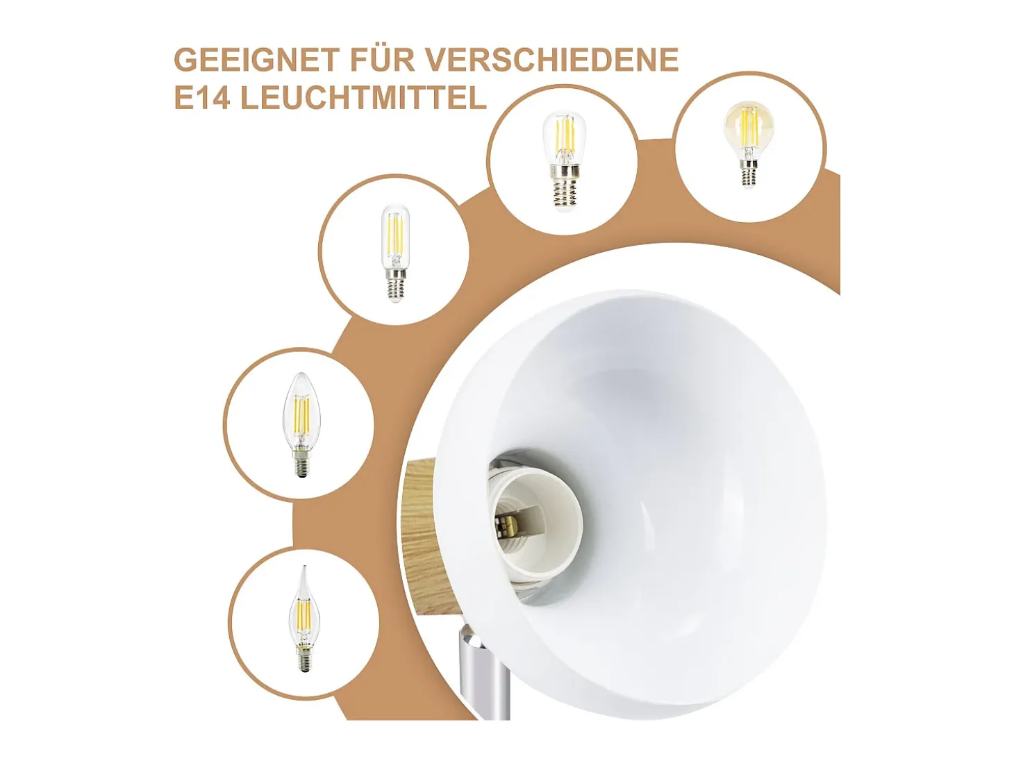 NETTLIFE Foco de techo vintage E14 interior orientable 350° blanco sin bombilla industrial 3 lámparas redondo