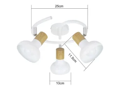 NETTLIFE Foco de techo vintage E14 interior orientable 350° blanco sin bombilla industrial 3 lámparas redondo