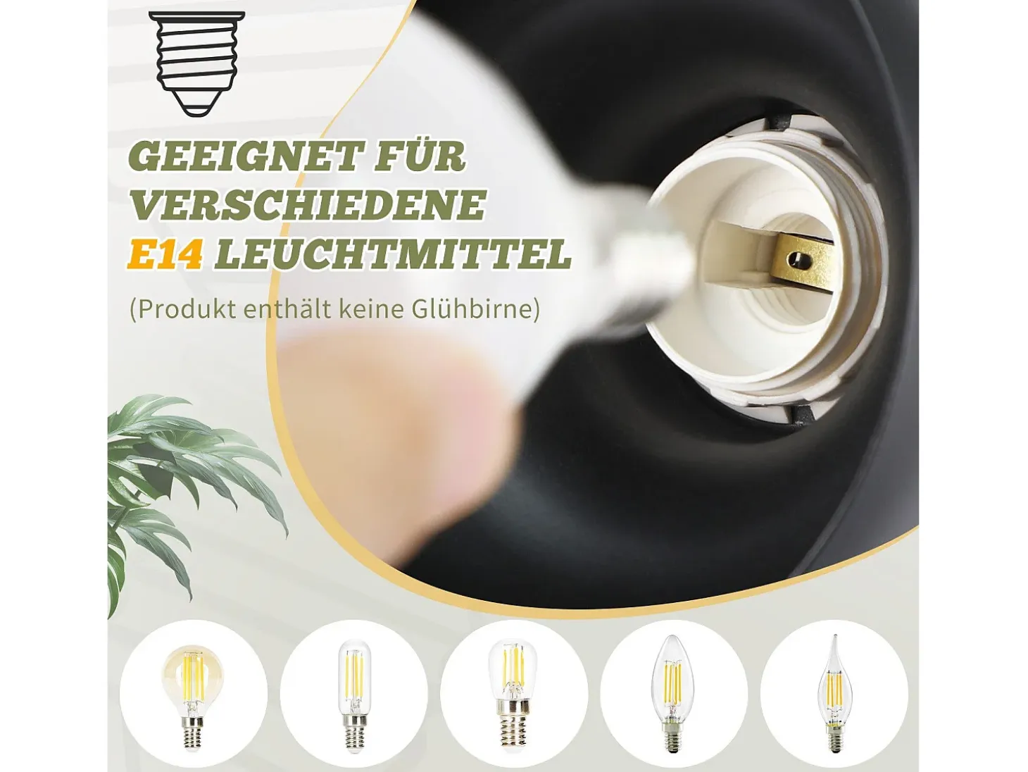 NETTLIFE Foco de techo vintage E14 para interior, orientable 350°, negro, giratorio 350°, industrial, 4 llamas, redondo