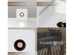 NETTLIFE Foco LED Blanco 7W Blanco Cálido Foco de Techo Moderno Foco Plano y Cuadrado para Pasillo Cocina Comedor
