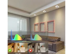 NETTLIFE Foco LED Blanco 7W Blanco Cálido Foco de Techo Moderno Foco Plano y Cuadrado para Pasillo Cocina Comedor