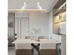 NETTLIFE Foco LED Blanco GU10 Giratorio 330° Ajustable Lámpara de Moderna Foco de Pared Industrial para Sala de Estar Dormitorio