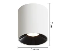 NETTLIFE Foco LED de superficie 3000 K 7 W blanco redondo moderno blanco cálido foco de techo plano lámpara de techo