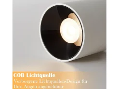NETTLIFE Foco LED de superficie 3000 K 7 W blanco redondo moderno blanco cálido foco de techo plano lámpara de techo