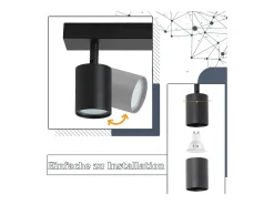 NETTLIFE Focos de techo LED negros GU10 orientables 350°, modernos para pasillo salón dormitorio sin bombilla