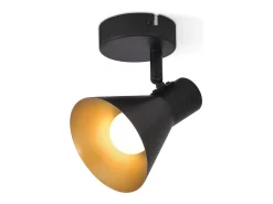 NETTLIFE Focos E14 Negro Retro Giratorio 330° Foco de Pared de Metal Lámpara de Pasillo para Dormitorio Sala de Estar Escalera