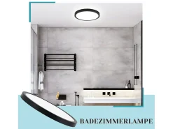 NETTLIFE LED - Iluminación de techo, plana, 18 cm - 15 W, negro, 6000 K - Iluminación moderna para la cocina, el pasillo, el dormitorio.
