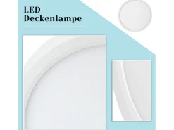 NETTLIFE, LED - Luz de techo, plana, 18 cm - 15 W, blanca, 6000 K - Iluminación moderna para la cocina, el pasillo, el dormitorio