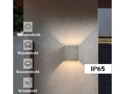 NETTLIFE LED Aplique interior - Aplique exterior Gris Lámpara exterior IP65 Aplique exterior 3000K Blanco cálido