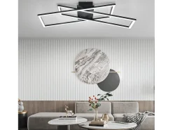 NETTLIFE LED Deckenleuchte Wohnzimmer Schwarz 36W Dimmbar Deckenlampe Büro Kinderzimmer