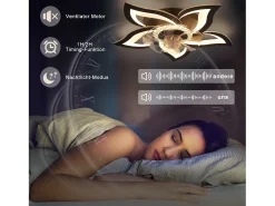 NETTLIFE LED Deckenventilator Mit Beleuchtung 48W Schwarz Leise Fernbedienung Dimmbar 3 Farbtemperatur 6-Gang Timer