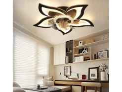 NETTLIFE LED Deckenventilator Mit Beleuchtung 48W Schwarz Leise Fernbedienung Dimmbar 3 Farbtemperatur 6-Gang Timer