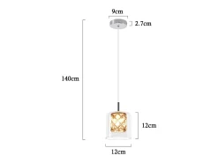 NETTLIFE Lámpara colgante moderna de cristal G9 para comedor, altura ajustable