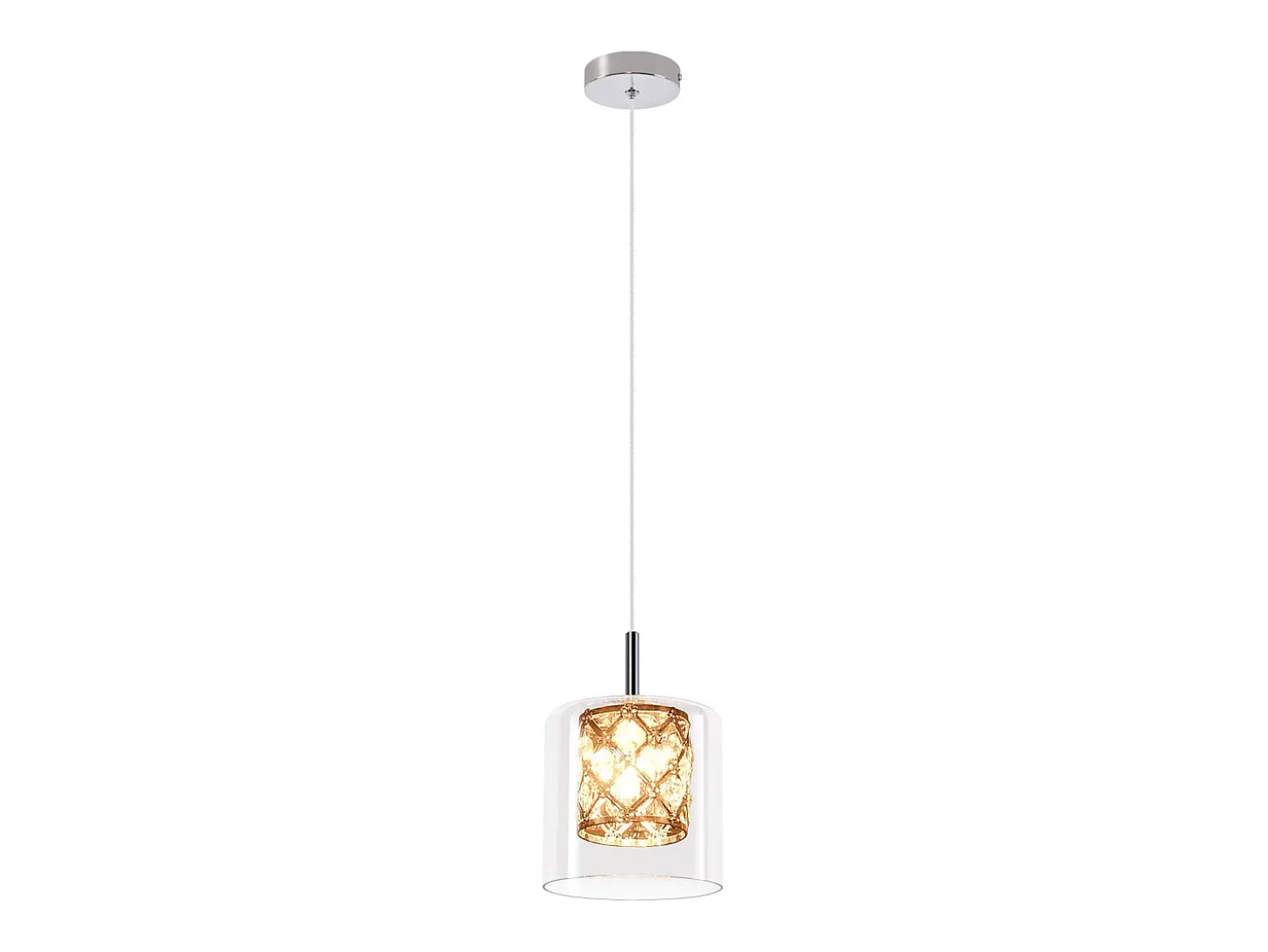 NETTLIFE Lámpara colgante moderna de cristal G9 para comedor, altura ajustable