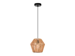 NETTLIFE Lámpara colgante vintage de junco de 150 cm, E27, 40W.