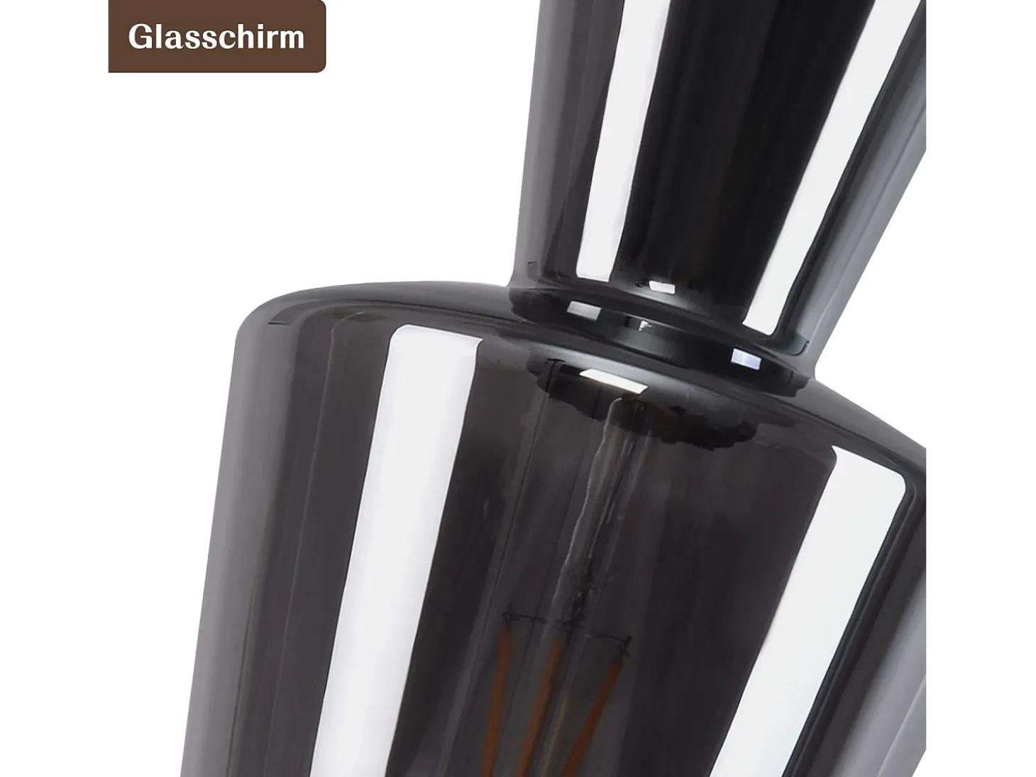 NETTLIFE Lámpara colgante vintage de cristal gris ahumado para mesa de comedor E27 para sala de estar o cocina