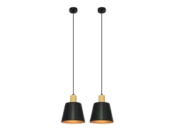 NETTLIFE Lámpara colgante vintage para comedor, 2 lámparas colgantes negras, lámpara colgante industrial E27, metal retro