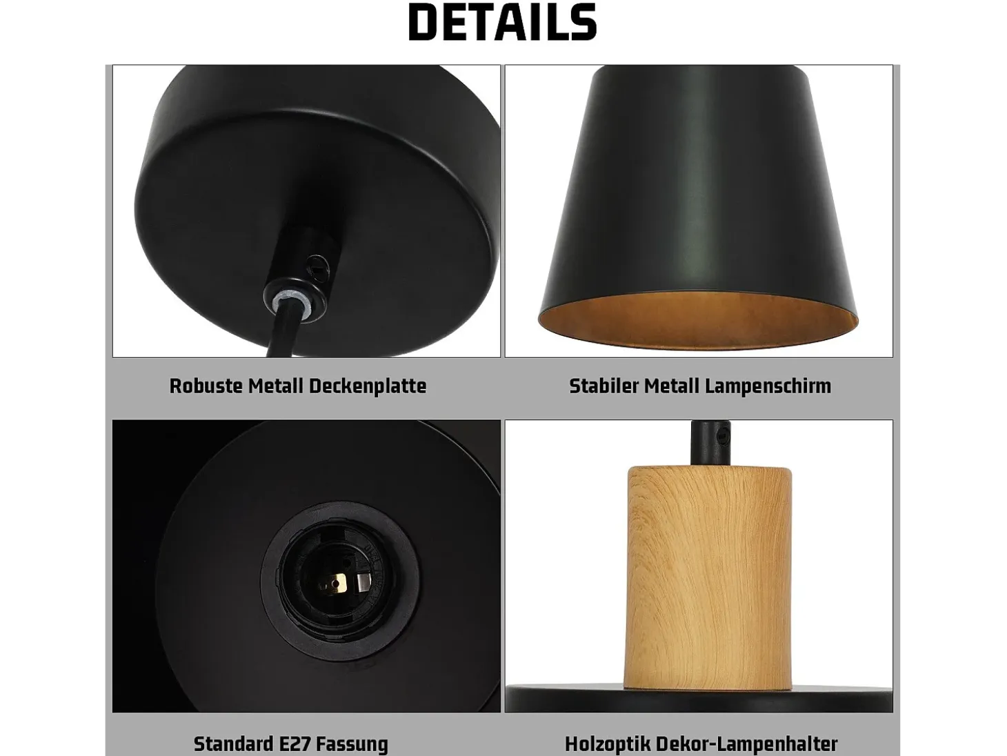 NETTLIFE Lámpara colgante vintage para comedor, 2 lámparas colgantes negras, lámpara colgante industrial E27, metal retro
