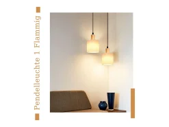NETTLIFE Lámpara colgante de madera blanca diámetro 173 cm E14 1 llama lámpara rústica vintage para habitación lámpara de tela para salón