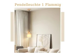 NETTLIFE Lámpara colgante de madera blanca diámetro 173 cm E14 1 llama lámpara rústica vintage para habitación lámpara de tela para salón