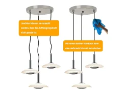 NETTLIFE Lámpara colgante LED para mesa de comedor, diseño moderno, 3000 K, blanco cálido, 3 llamas