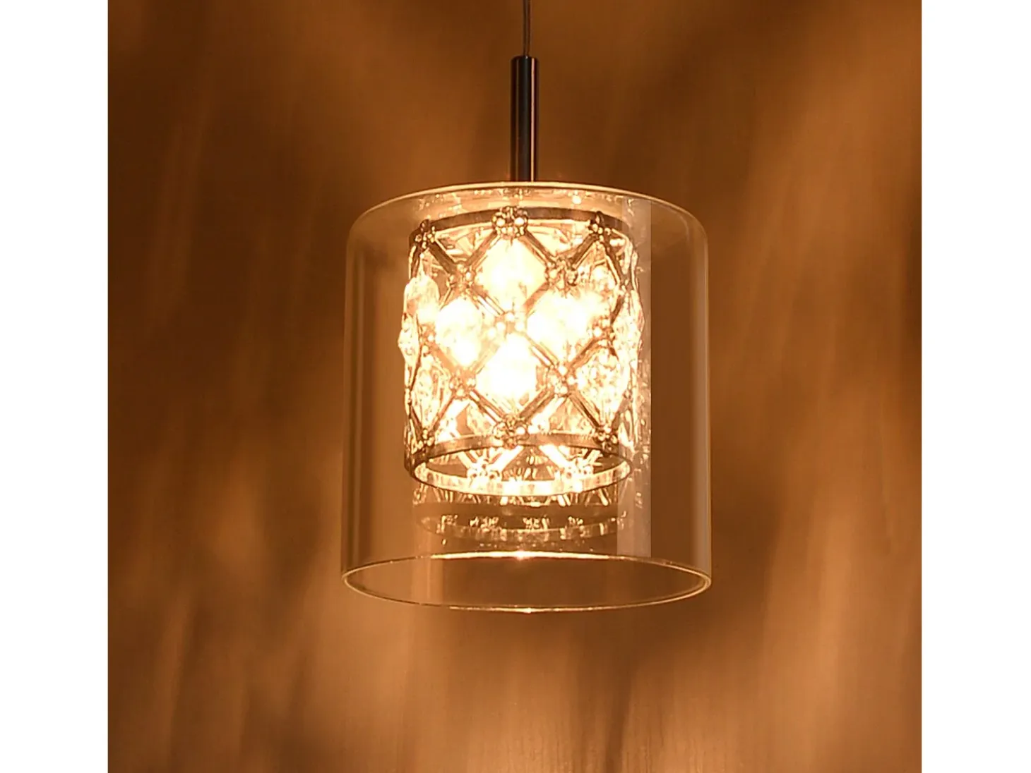 NETTLIFE Lámpara colgante moderna de cristal G9 para comedor, altura ajustable